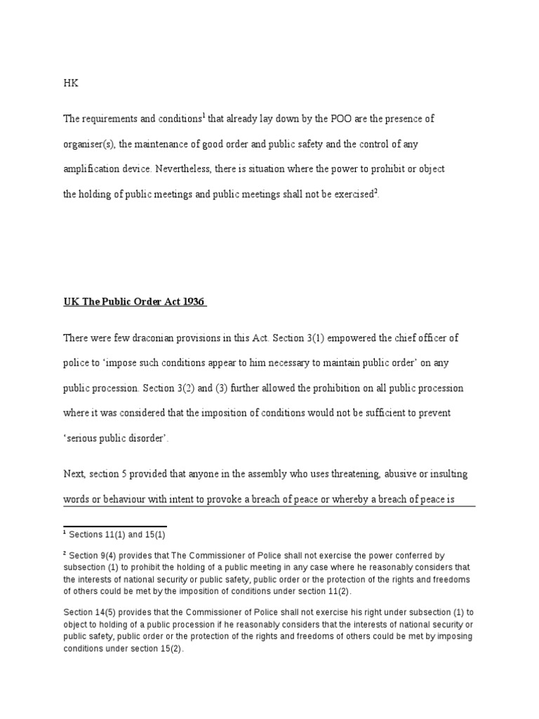 Public Order Act: Processions & Assemblies | PDF | Crime & Violence ...