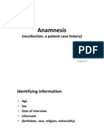 Anamnesis: (Recollection, A Patient Case History)