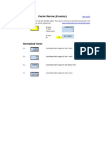 Vector Norms - Excel Spreadsheet Demo