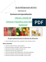 Seminario Cálculo y Diseño Cámaras Frigoríficas Refrigeración Comercial