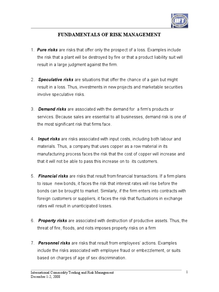 FUNDAMENTALS OF RISK MANAGEMENT | PDF | Risk | Risk Management