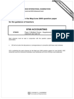 9706 Accounting: MARK SCHEME For The May/June 2009 Question Paper For The Guidance of Teachers