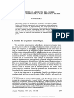 Imperatividad Absoluta Del Deber. El Argumento Deontologico de La Existencia de Dios (Cruz Cruz)