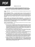 RA 7903 - Zamboanga City Special Economic Zone Act of 1995…