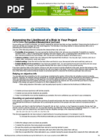 Assessing the Likelihood of a Risk in Your Project - For Dummies