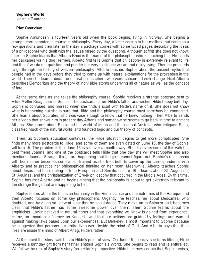 Sophie's World PDF Dream Free Will