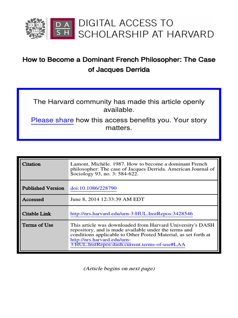 Dominating Philosophy: Jacques Derrida | PDF