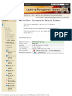 Learning Management System (LMS) : Written Test 1 Submission For External Students