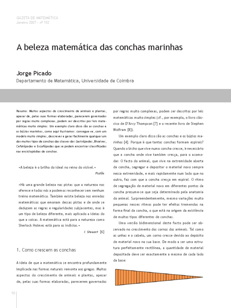 Beleza Matemática das Conchas Marinhas | PDF | Elipse | Ensino de ...