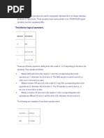 The Bitwise Logical Operators.: Operator Description