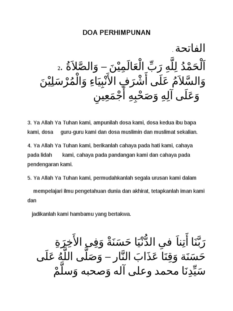 Doa Perhimpunan Pdf
