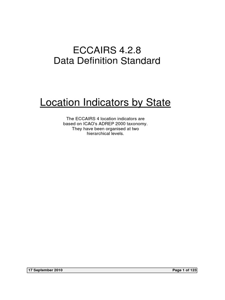 Location Indicators by State IATA PDF Nature