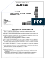 Instructions for GATE 2014 Application Submission