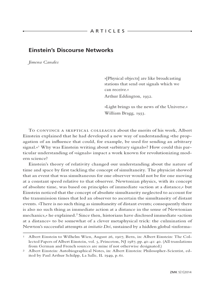Einstein's Discourse Networks | PDF | Albert Einstein | Theory Of ...