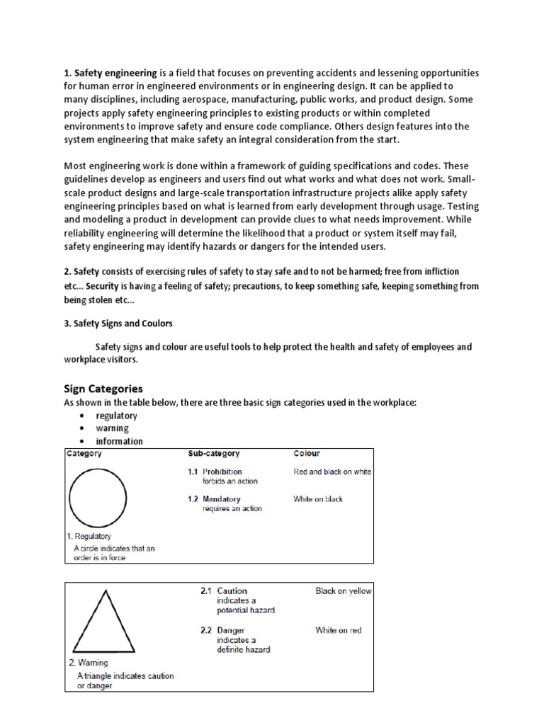 Engineering Safety Signage Guidelines | PDF | Computers | Technology ...