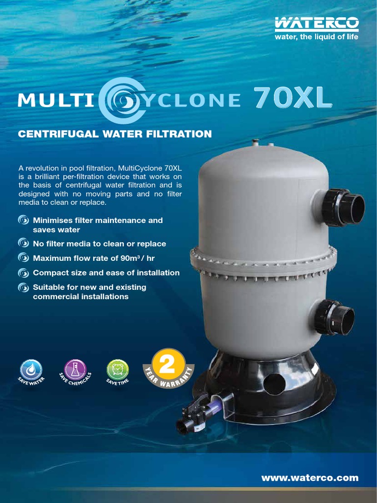 MultiCyclone 70XL: Advanced Pool Filter | PDF | Swimming Pool | Water