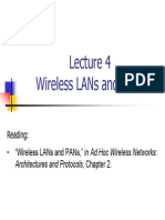 Lecture 4 on Wireless LANs and PANs Standards