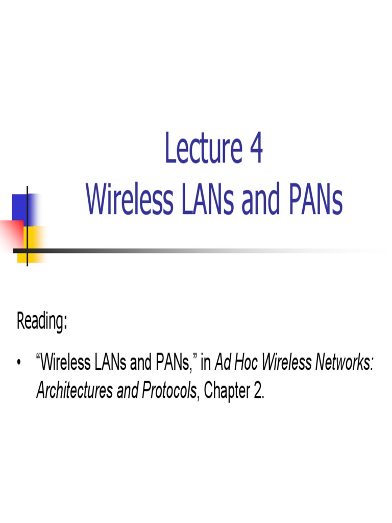 An Overview Of Wireless Local Area Networks Wlans And Personal Area