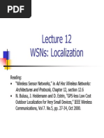 WSNS: Localization: Ad Hoc Wireless Networks: Architectures and Protocols