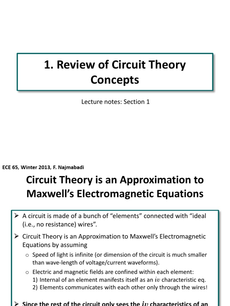 Circuit Theory Overview and Concepts | PDF | Network Analysis ...