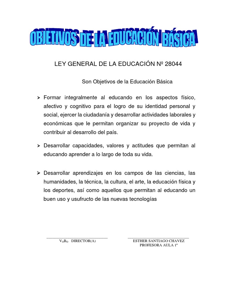 Ley General de La Educación #28044 | PDF | Maestros | Sociedad