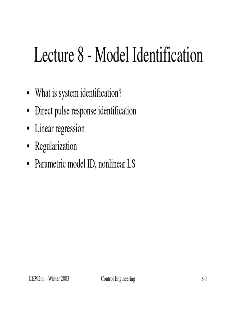 System Identification Techniques in Control Engineering | PDF ...