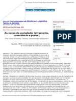 As vozes da sociedade: letramento, consciência e poder