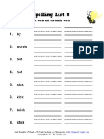 Spelling Word List a 8