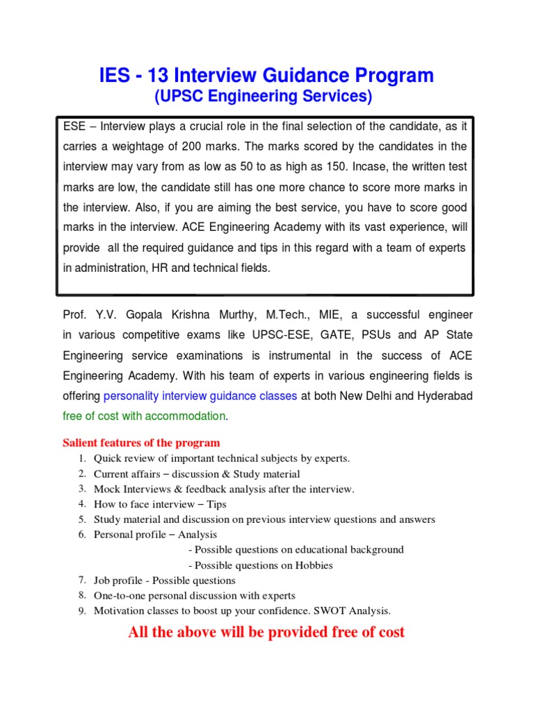 IES Interview Guidelines 2013 | PDF | Electric Power System | Transformer