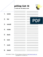 Spelling Word List A 16