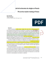 Formación Inicial de Los Docentes de Colegios en Francia Guy Lapostolle  Thierry Chevaillier