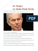Tony Blair Iraq's Insurgency Stems From Syria