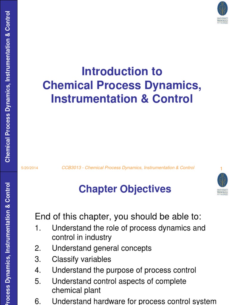 Chemical Process Dynamics and Control Chapter 1 Lecture Notes PDF