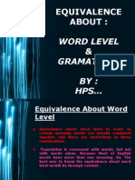 Equivalence About Word Level and Gramatical