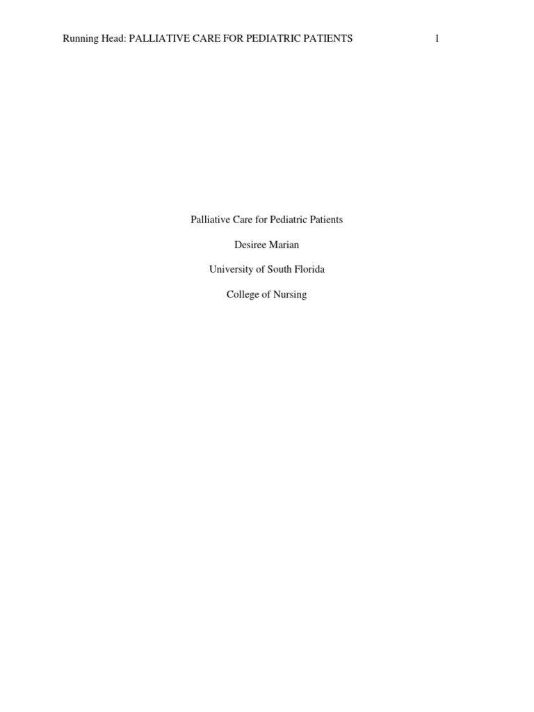 Palliative Care For Pediatric Patients | PDF | End Of Life Care ...
