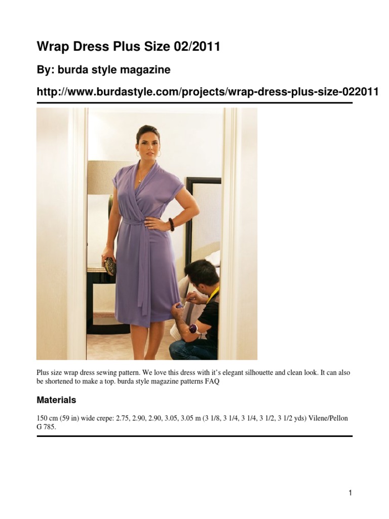 Plus Size Wrap Dress Sewing Pattern | PDF | Seam (Sewing) | Softlines ...