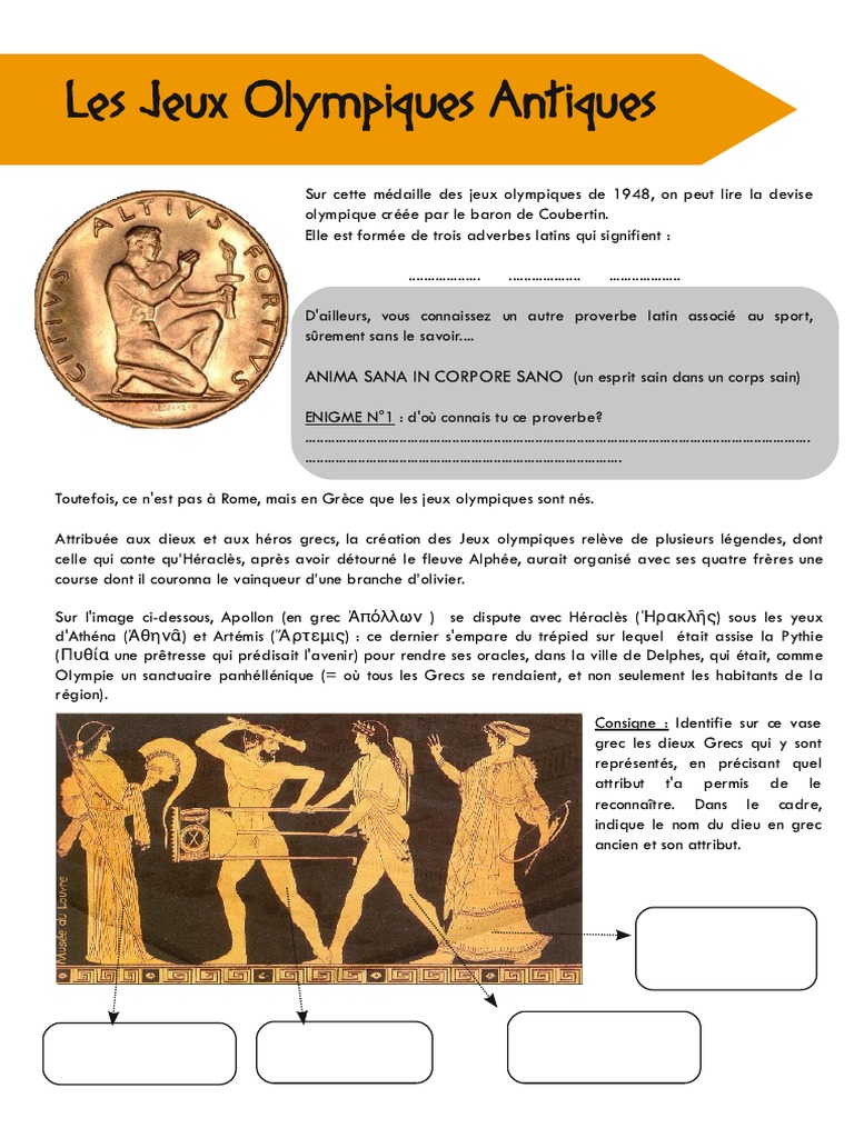 Texte Documentaire Jeux Olympiques Les Jeux Olympiques