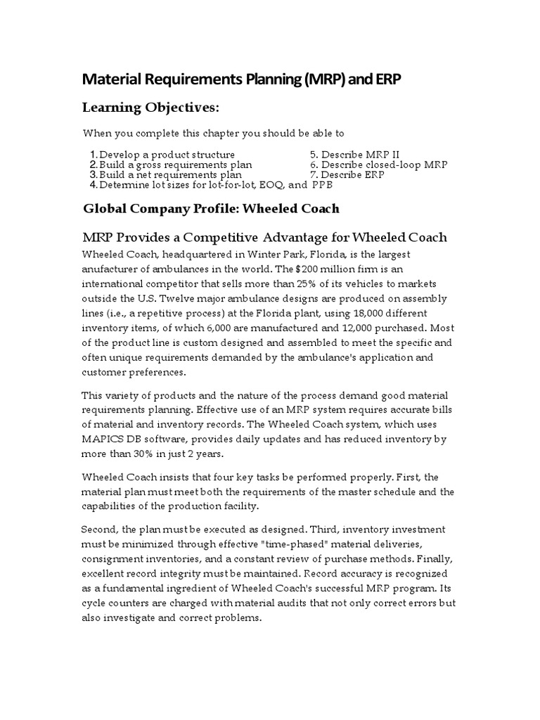 👍 Objectives of material requirement planning. 5 Steps to a Successful