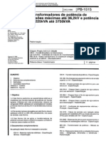 NBR 12454 - 90 (PB-1515) - Transformadores de Potência de Tensões Máximas Até 36,2 KV e Potência de 225 KVA Até 3750 KVA - 11pag