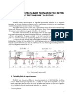 Proiect Tip Pentru Tablier Prefabricat Din Beton Armat Precomprimat La Poduri