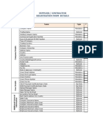 Supplier / Contractor Registration Form Details