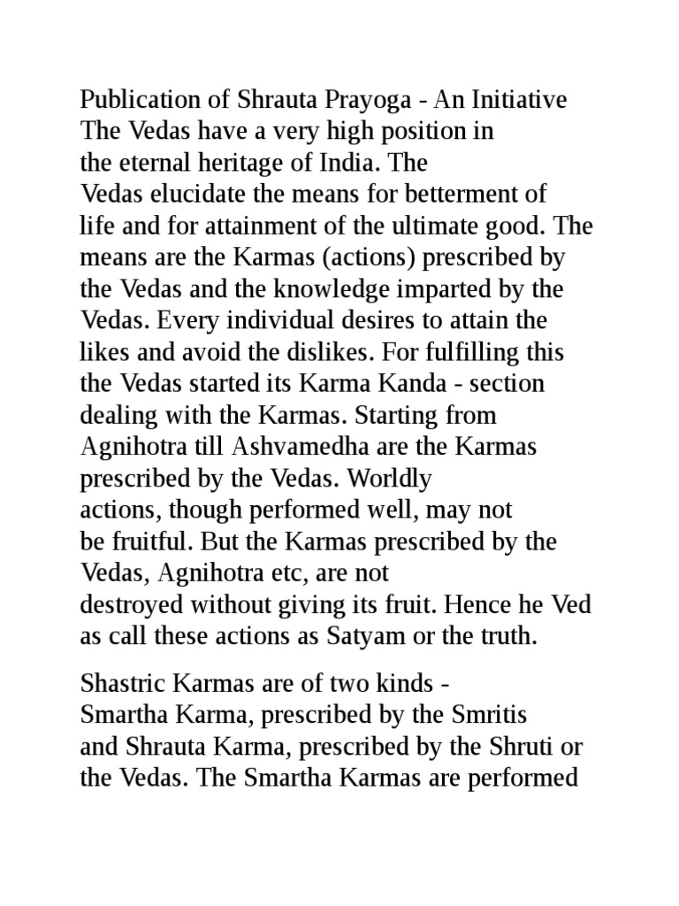 Shrauta Prayoga Publication Initiative | PDF | Sanskrit Texts | Hindu Texts