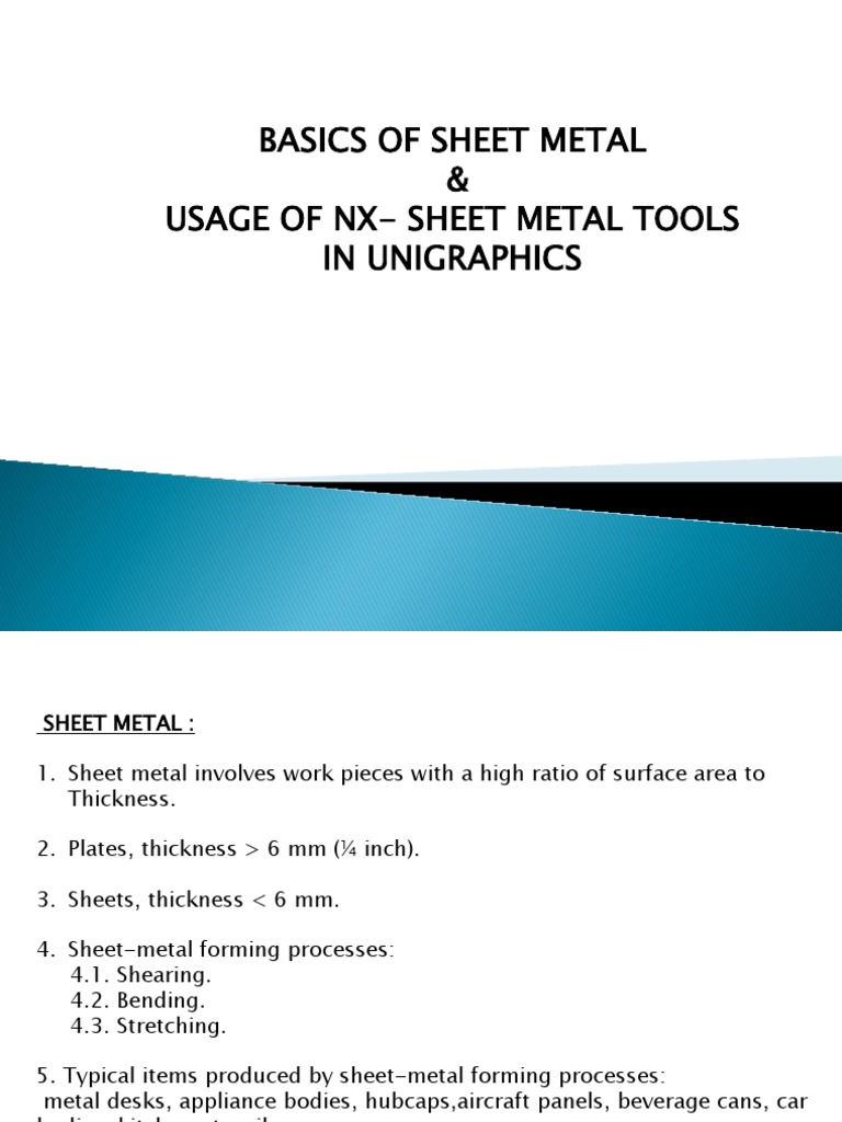 An InDepth Guide to Sheet Metal Fundamentals and NX Sheet Metal Tools for Complex Part Design