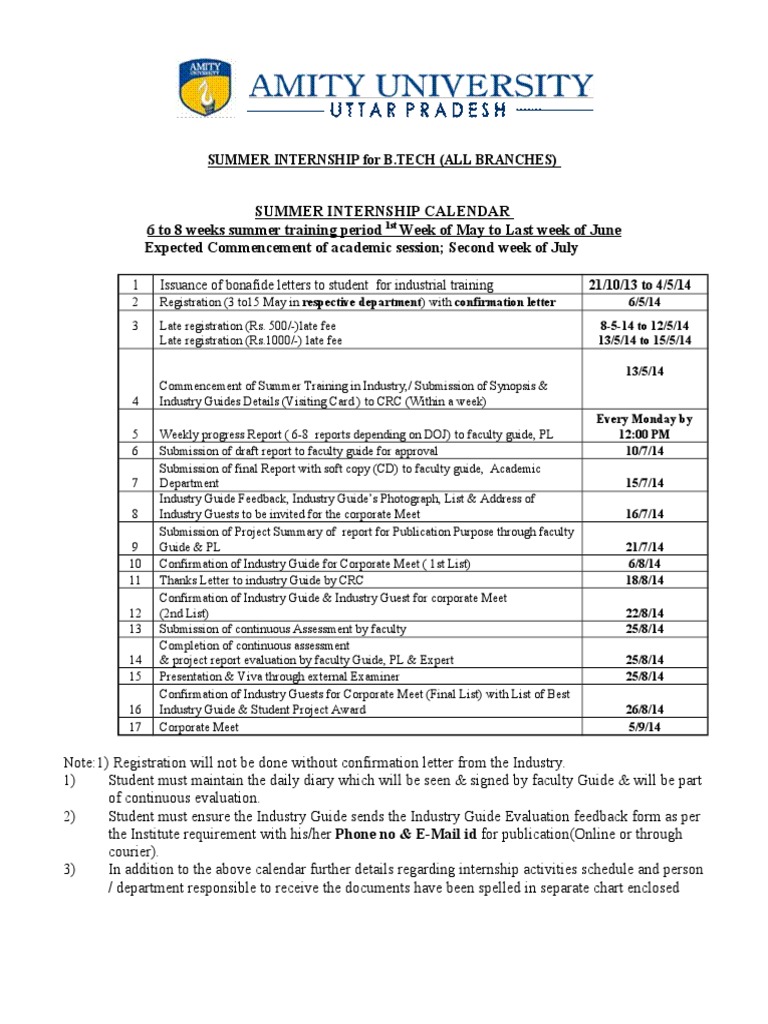 B.Tech Summer Internship Guidelines 2024 | PDF | Business