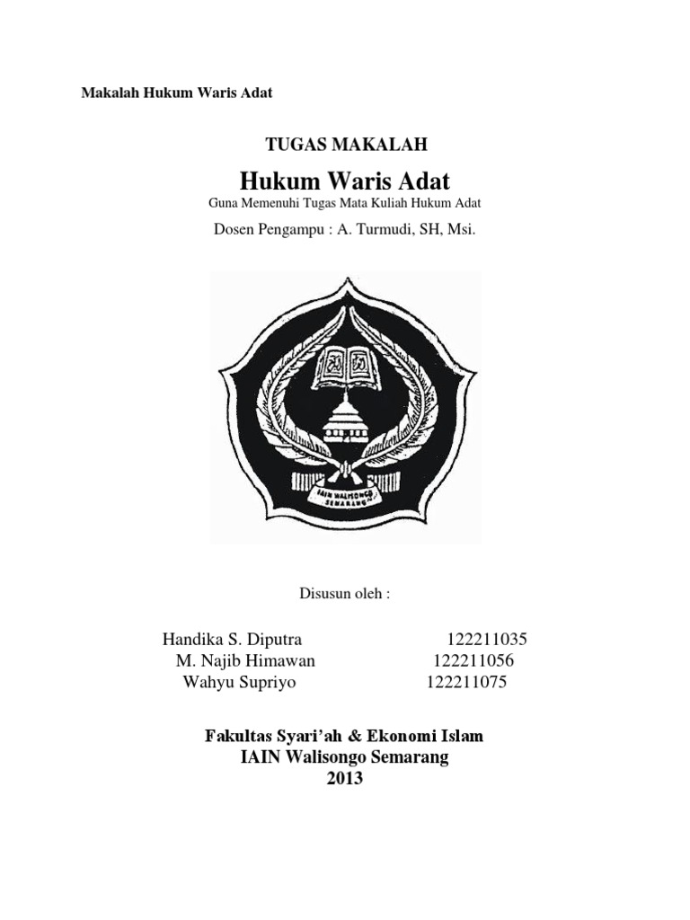 Makalah Hukum Waris Adat