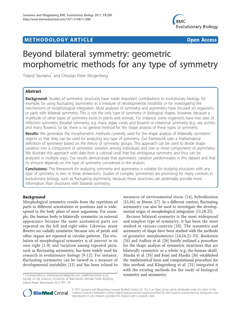 Beyond Bilateral Symmetry: Geometric Morphometric Methods For Any Type ...