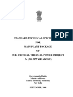 STANDARD TECHNICAL SPECIFICATION FOR MAIN PLANT PACKAGE OF SUB- CRITICAL THERMAL POWER PROJECT 