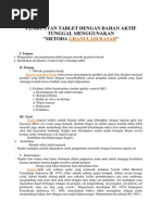 Download Laporan Praktikum Pembuatan Tablet Dengan Bahan Aktif Tunggal Menggunakan Metoda Granulasi Basah by sutrisnoinos SN229853276 doc pdf