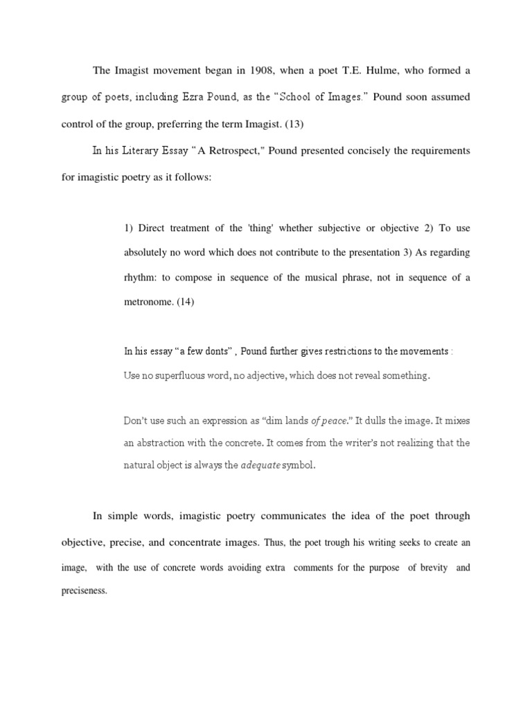 Imagist poetry examples picture