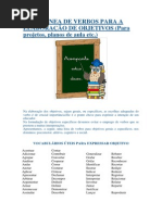 Coletânea de Verbos Para a Elaboração de Objetivos